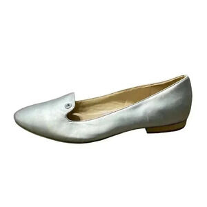 Armani Exchange Silver Flats Loafers